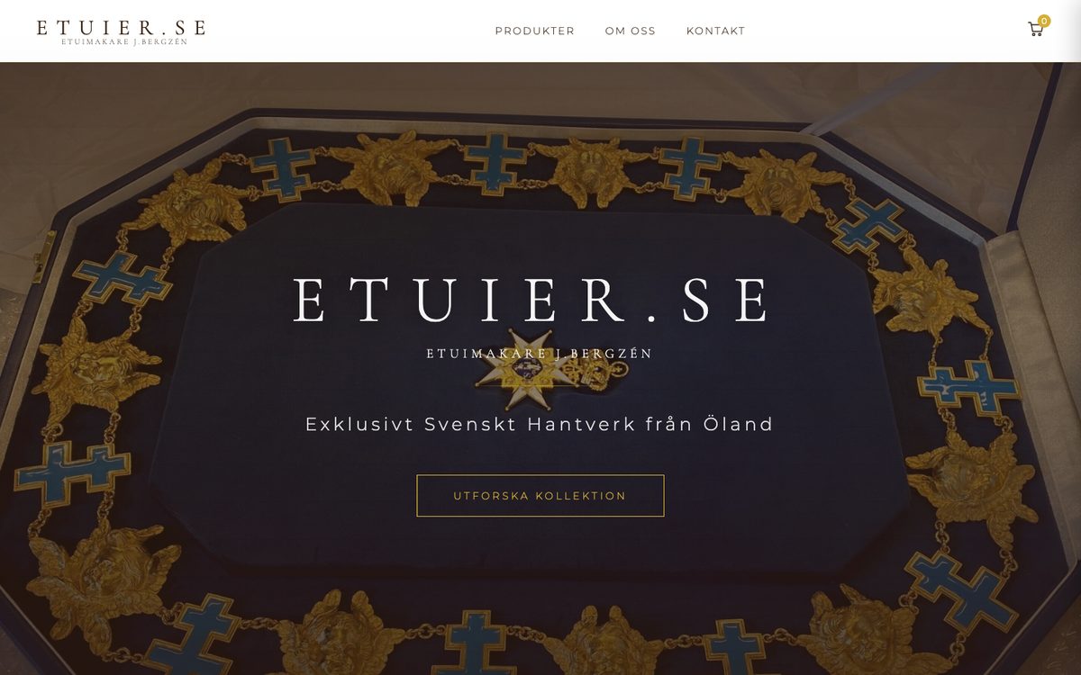 Skärmbild av Etuier.se