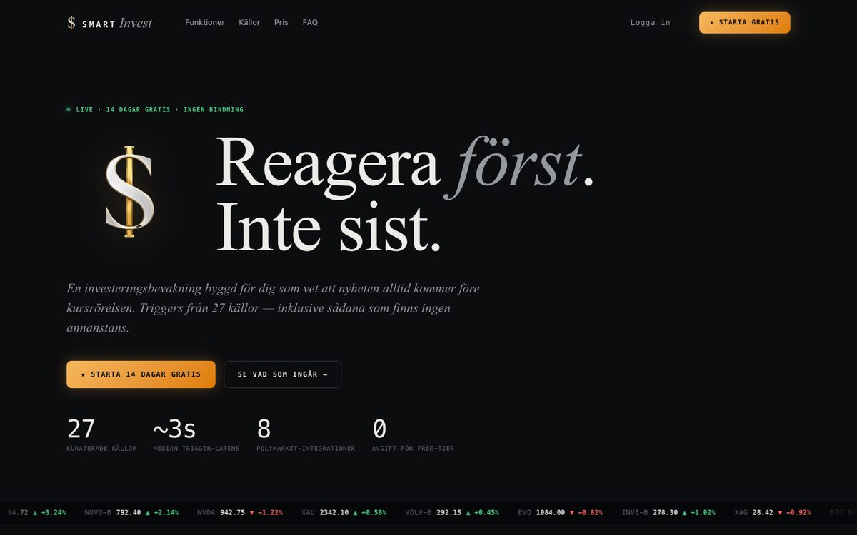 Skärmbild av SMART Invest